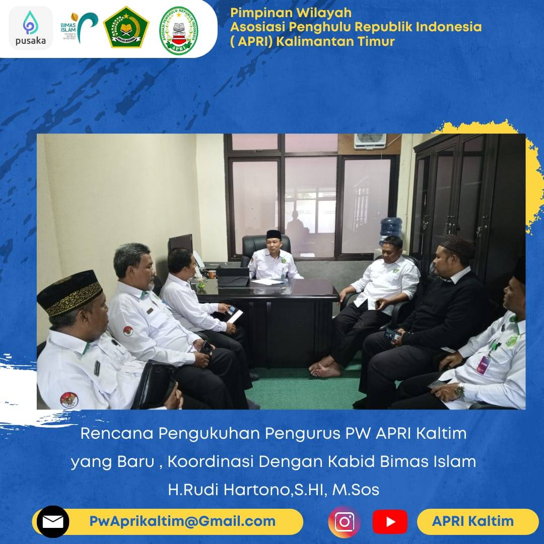 Rencana Pengukuhan Pengurus PW APRI Kaltim yang Baru, Dibahas Bersama Kabid Bimas Islam Kemenag Provinsi Kaltim