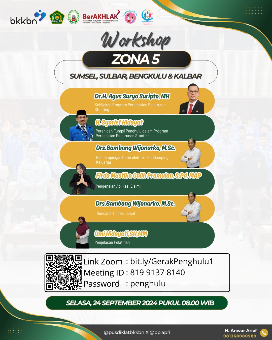 Workshop Gerak Penghulu: Sejuta Catin Siap Cegah Stunting - Angkatan & Zona 5 (Bengkulu, Sumatera Barat, Sumatera Selatan, dan Kalimantan Barat)