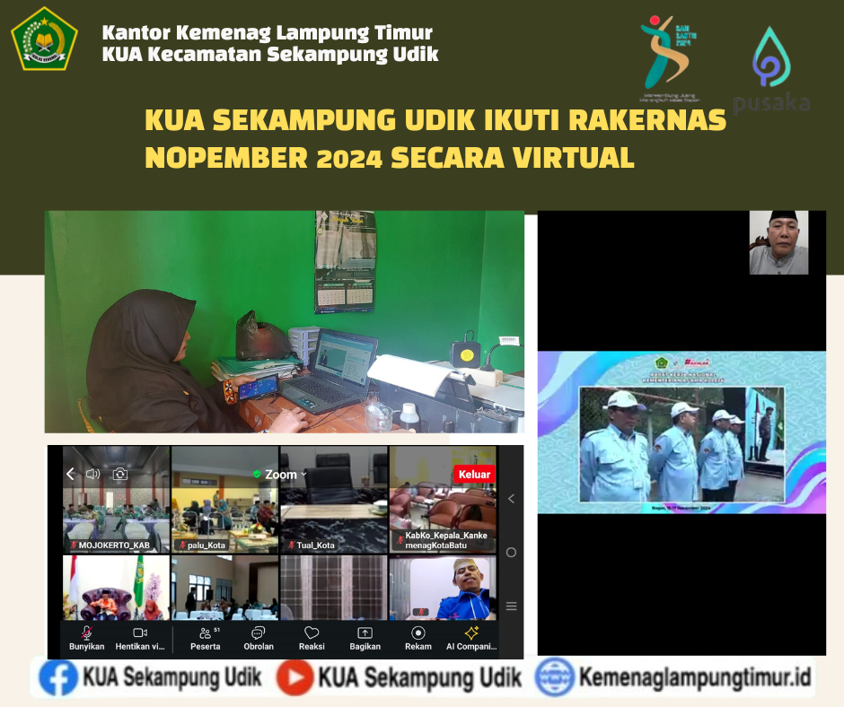 KUA Sekampung Udik Ikuti Rakernas 2024 secaraVirtual