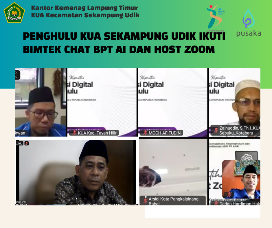 Penghulu KUA Sekampung Udik Perdalam Literasi, Ikuti Bimtek Chat GPT AI & Host Zoom 