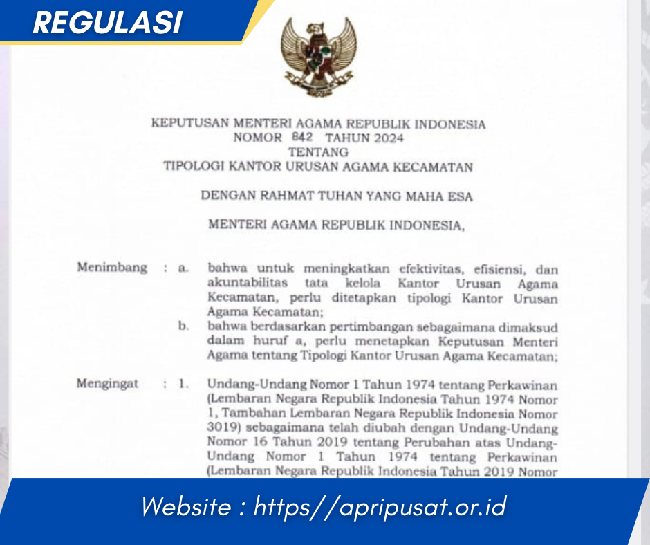 KMA NOMOR 842 TENTANG TIPOLOGI KANTOR URUSAN AGAMA KECAMATAN