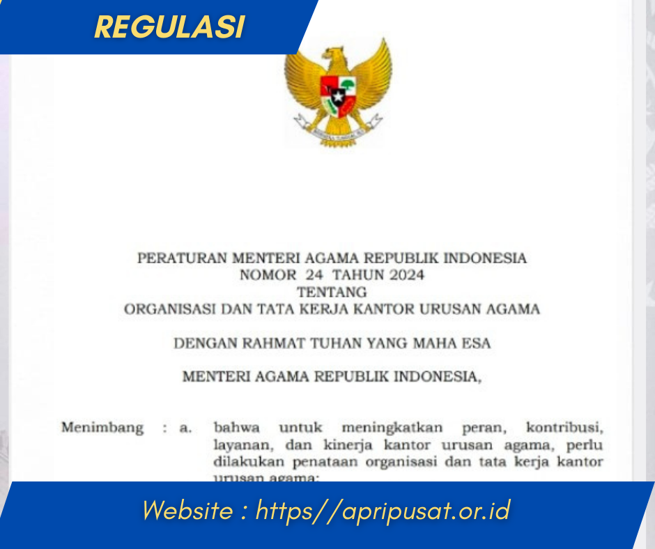 PMA NOMOR 24 TAHUN 2024 TENTANG ORGANISASI DAN TATA KERJA KANTOR URUSAN AGAMA