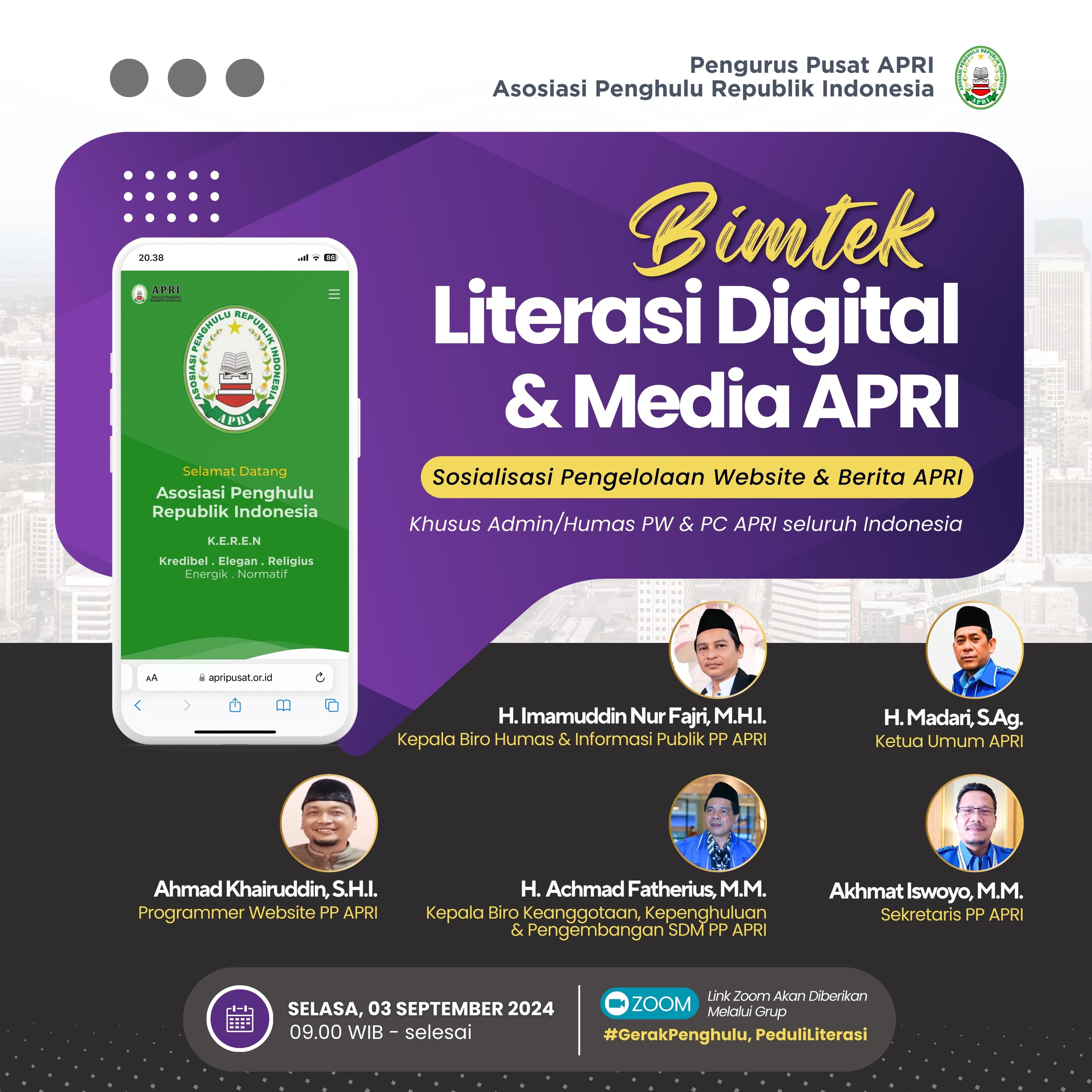 Bimtek Literasi Digital Website PP APRI Dahsyat