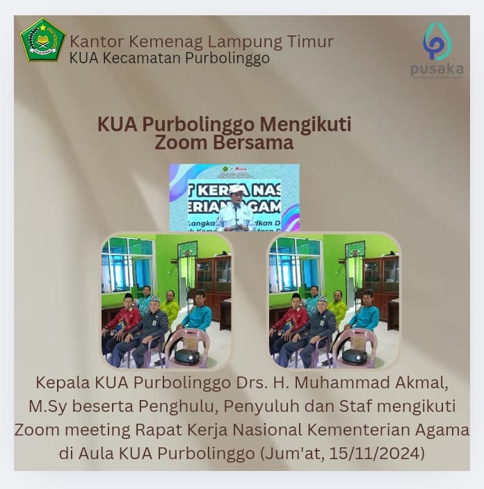 KUA Purbolinggo Lampung Timur Tegaskan Komitmen di Rakernas Kemenag 2024