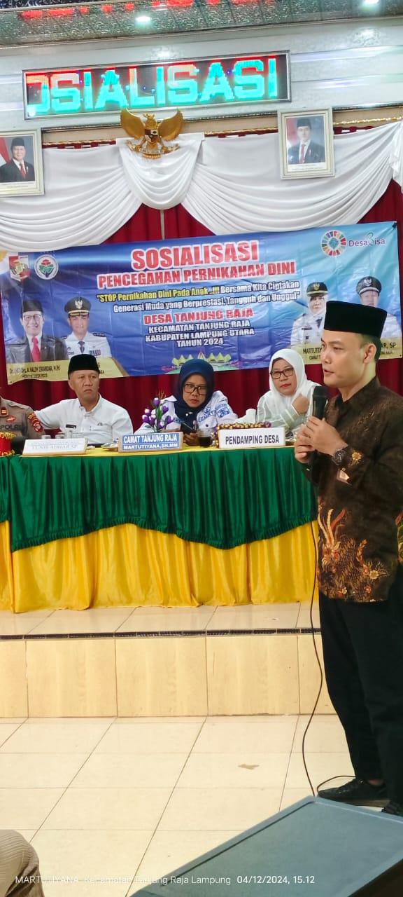 Cegah Nikah Dini, Kepala KUA Tanjung Raja Sosialisasi ke 19 Desa