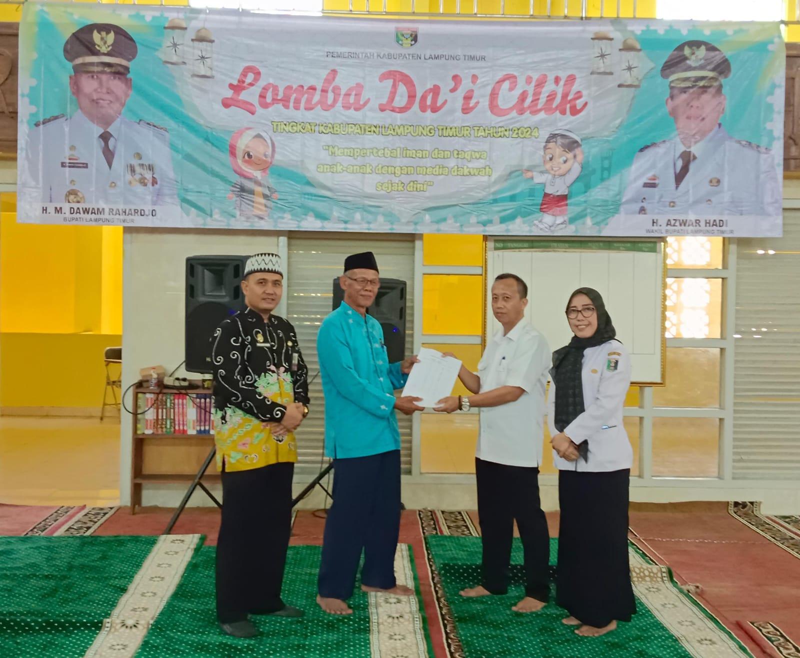 Kepala KUA Labuhan Ratu Didapuk Sebagai Dewan Hakim Lomba Dai Cilik Lampung Timur