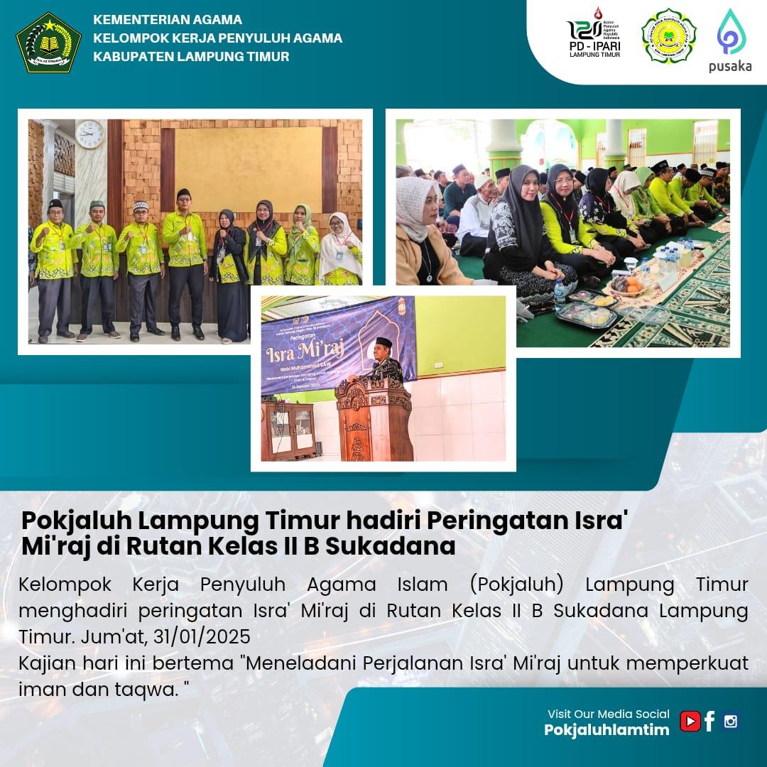 Menggetarkan Sukadana: Pokjaluh Lampung Timur Kobarkan Semangat Isra’ Mi’raj di Rutan Kelas II B