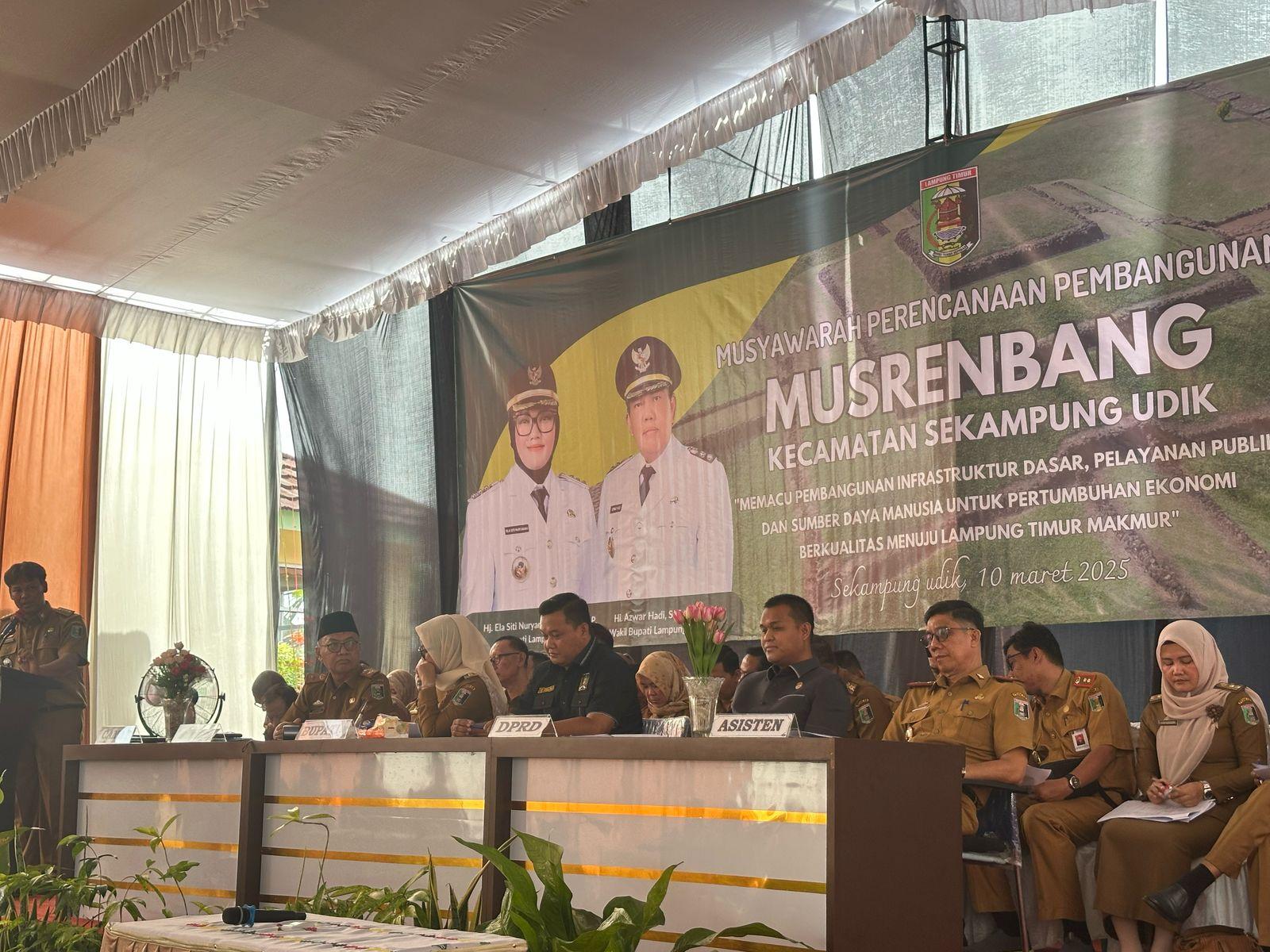 Bupati Lampung Timur Hadiri Musrenbang, Kepala KUA Pimpin Doa  