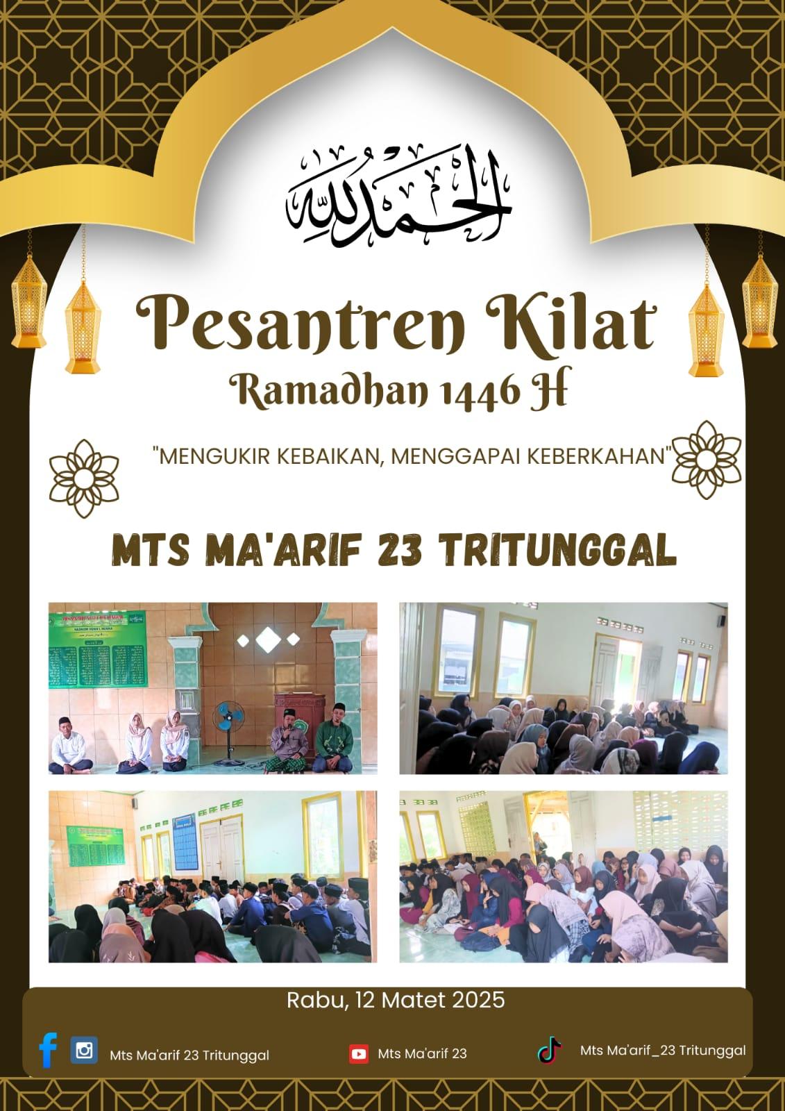 Gelorakan Spirit Ramadan! Penyuluh Agama Islam KUA Sekampung Udik Bangkitkan Semangat Santri MTS Ma'arif NU 23 Tritunggal  