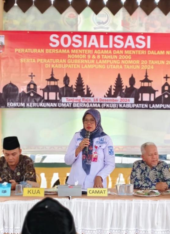 Kepala KUA Tanjung Raja Pimpin Doa Kegiatan Sosialisasi dari Pengurus FKUB Lampung Utara