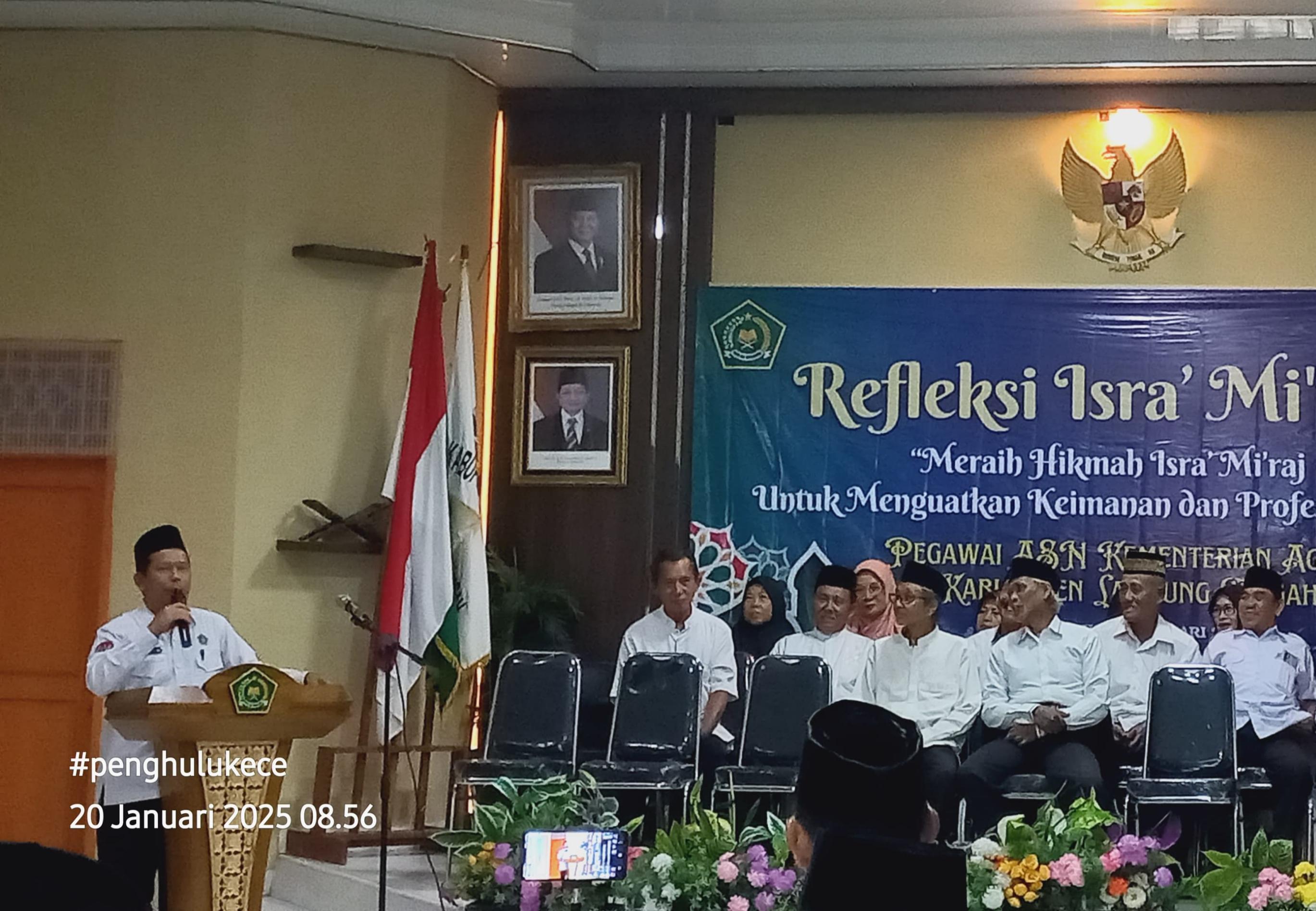 Ketua PC APRI Lampung Tengah H. Tukijo, S.Ag., M.H. Berikan Tausiyah pada Peringatan Isra' Mi'raj di Kementerian Agama Kabupaten Lampung Tengah