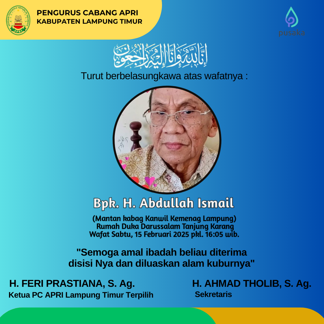 Mantan Kabag Kanwil Kemenag Lampung H. Abdullah Ismail Berpulang, Keluarga Besar Berduka