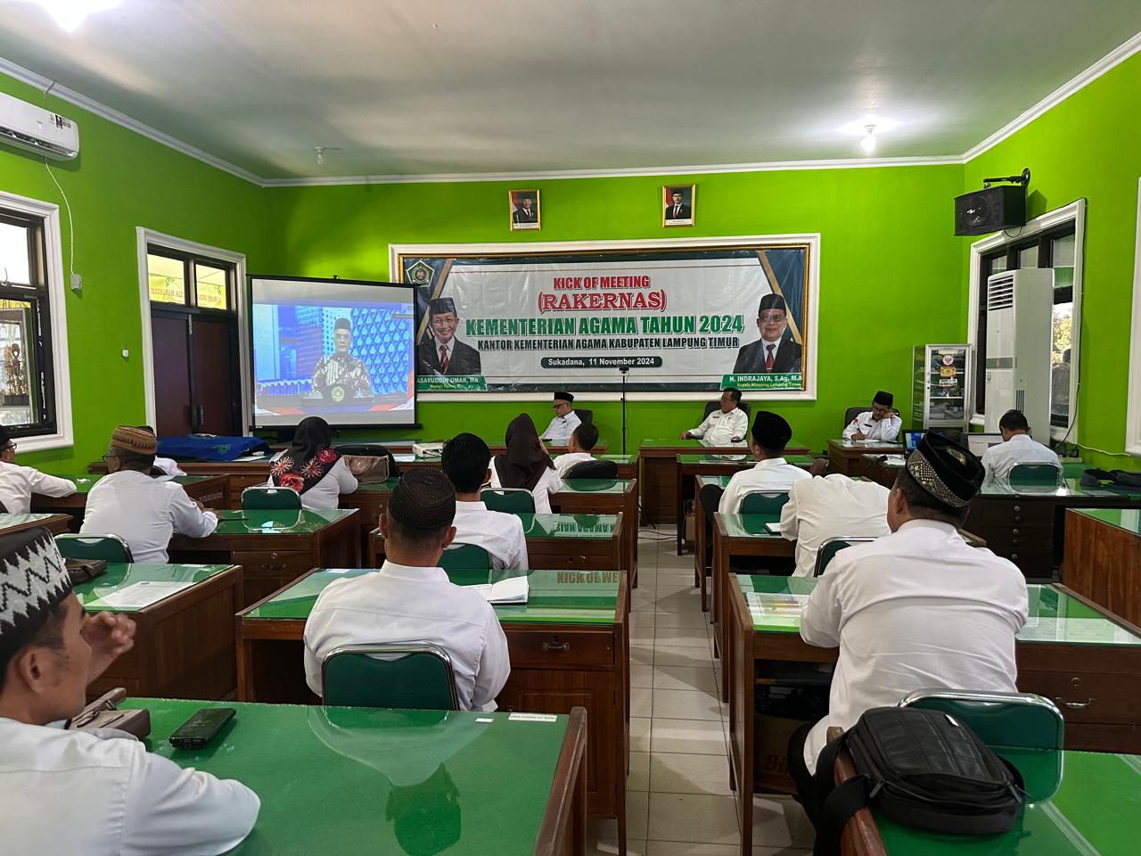 Kick-Off Meeting (Rakernas) Kementerian Agama, Seluruh Kepala KUA se-Lampung Timur Hadir Mengikuti