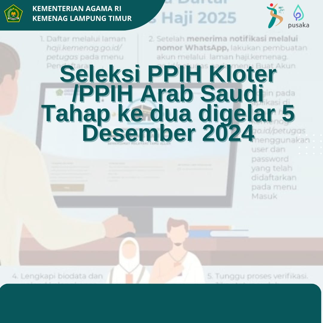 Seleksi Tahap Kedua PPIH Kloter dan PPIH Arab Saudi 2025 Provinsi Lampung Dijadwalkan 5 Desember 2024