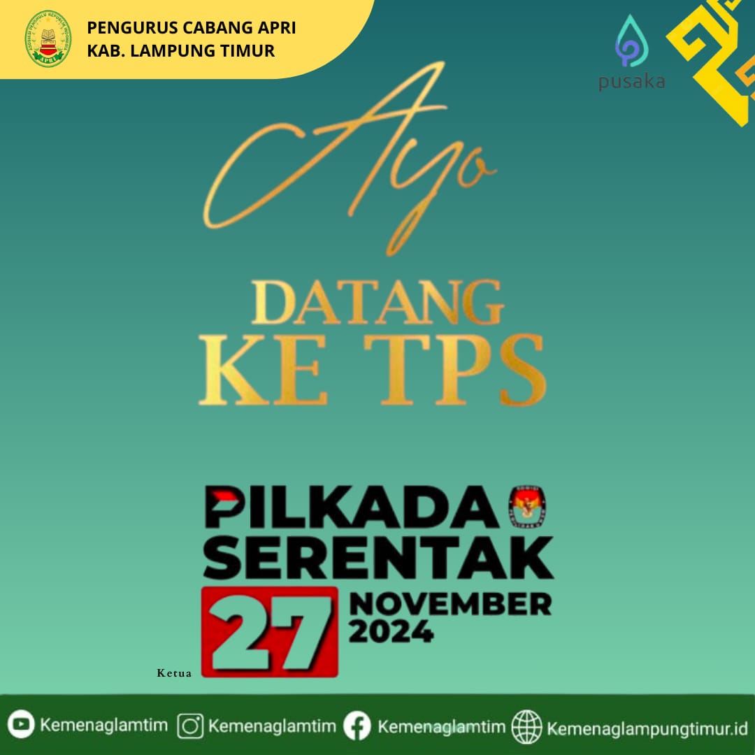  Pengurus Cabang APRI Lampung Timur, Ajak Masyarakat Gunakan Hak Pilih di Pilkada Serentak 27 November 2024