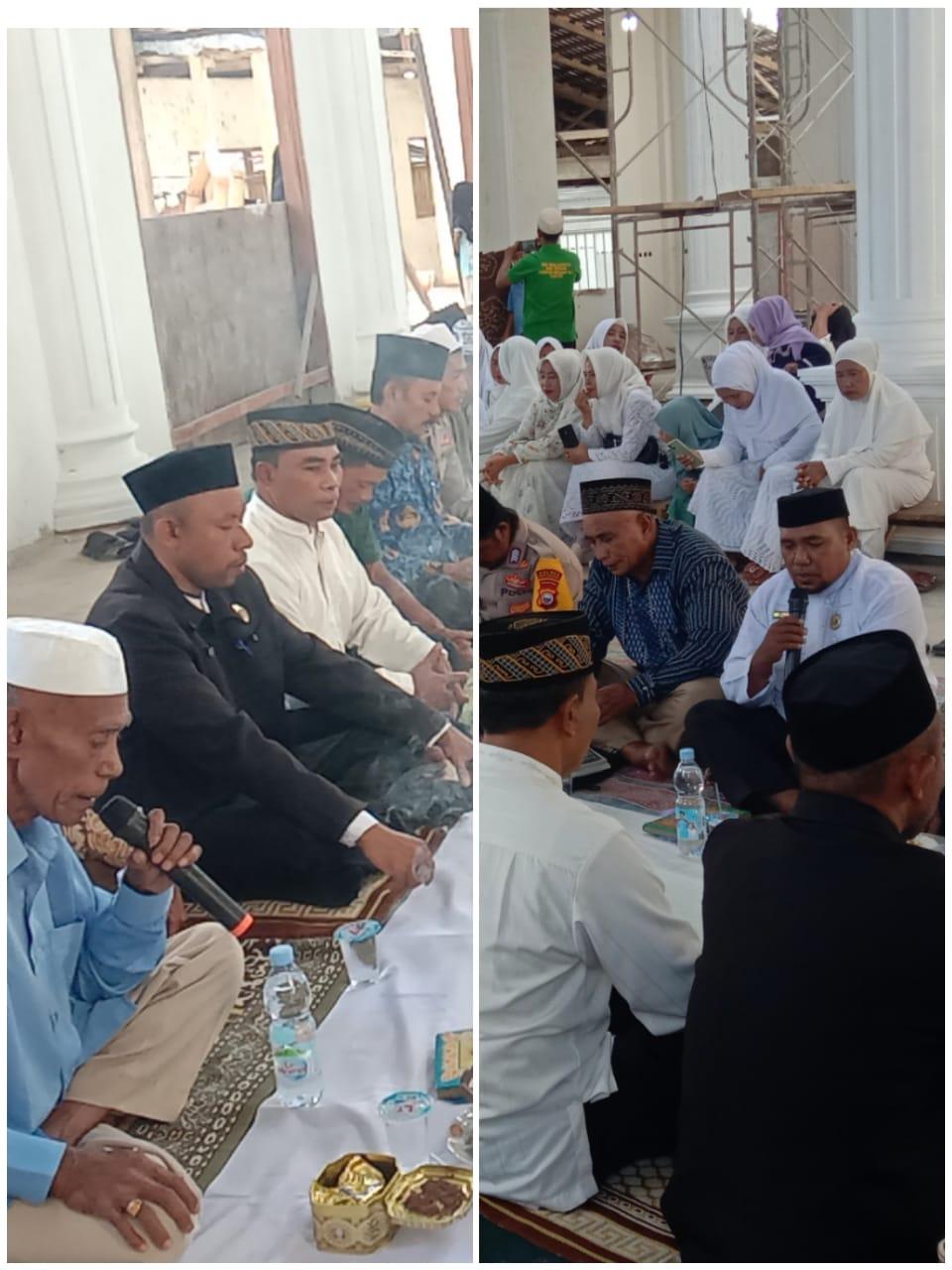 Kepala KUA Mangoli Utara Hadiri Baca Do’a Bersama Pemasangan Plafon Kubah Masjid Besar Kecamatan